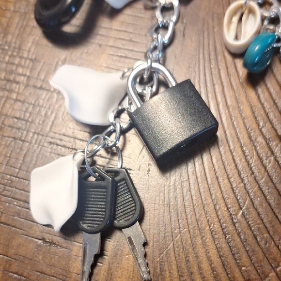 Multicolor Charm Keychain with Black Clip - Picture 4 of 9